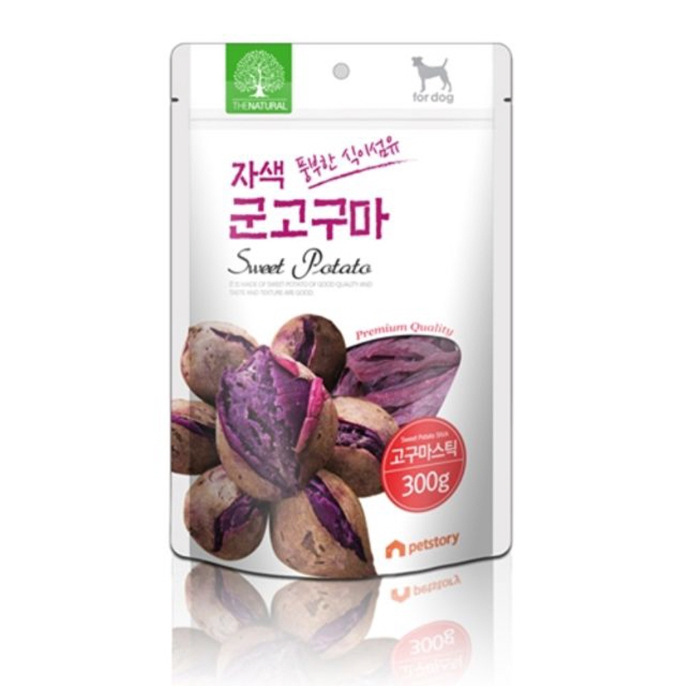 간식 반려견 트릿 300g 자색 고구마 스틱 강아지스낵 개사료