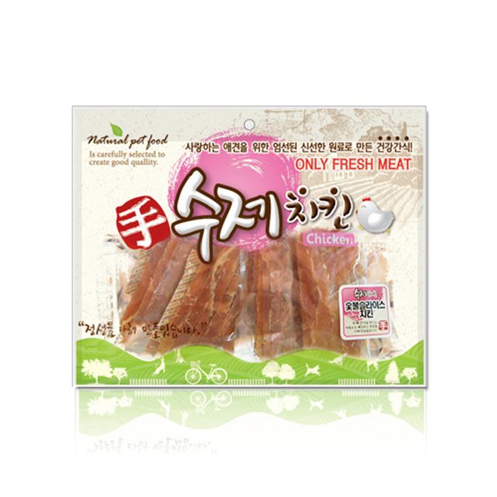 반려동물 수제간식 숯불슬라이스치킨 300g