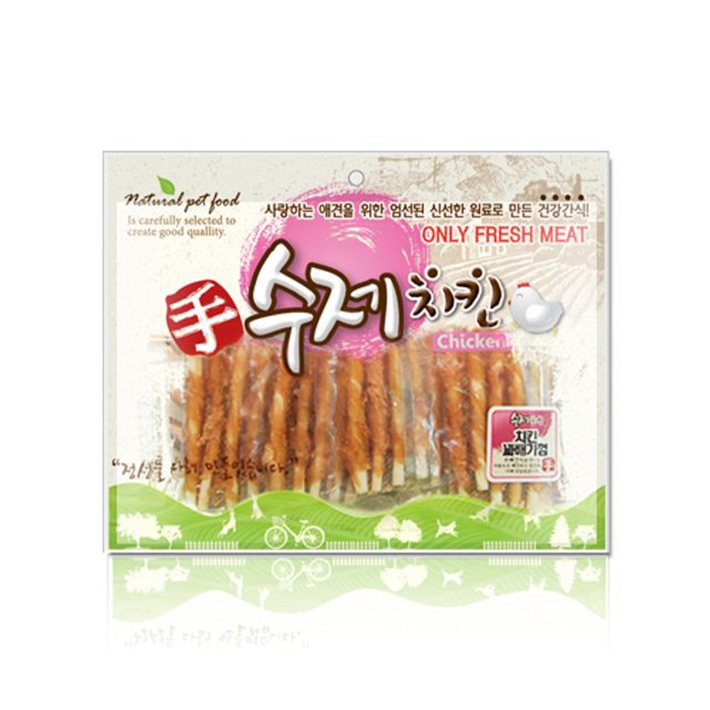 반려동물 수제간식 치킨꽈배기껌 300g