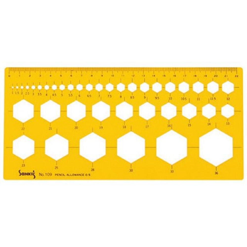 산키스 다각형 육각정규 NO.109 템플레이트 템플릿 연필꽂이 보드마카 볼펜