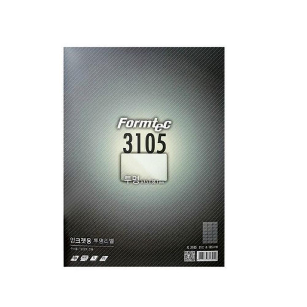 폼텍 IC-3105 잉크젯 투명라벨 21칸 5매 사무용품 생활 용지 건강 문구