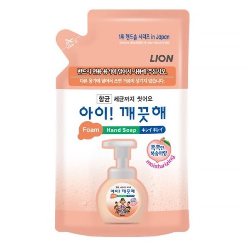 라이온 아이깨끗해 핸드워시 복숭아향 리필 200ml 화장품 바디케어 미용