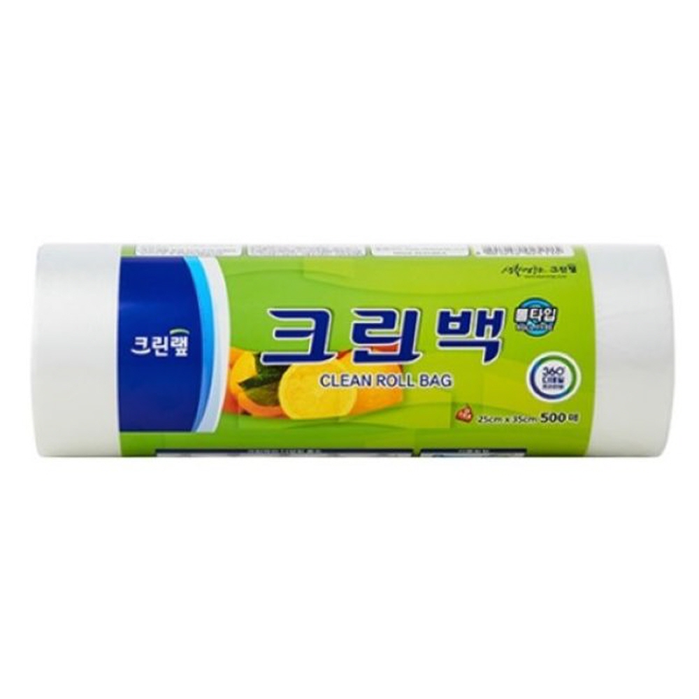 크린랲 크린롤백 중 500매 25x35 투명 비닐봉투 주방 공책 서류정리 문구