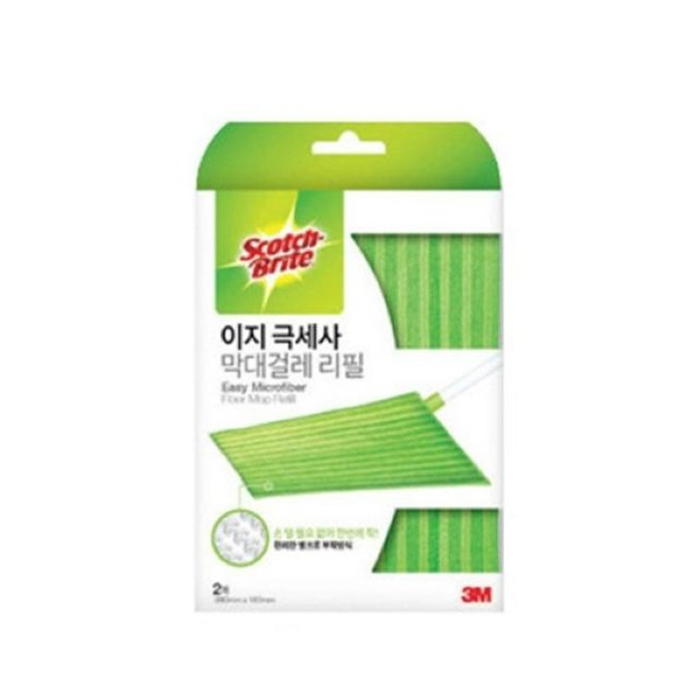 3M 스카치브라이트 이지 극세사 막대걸레 리필 2매 라벨 서류정리 사무용품