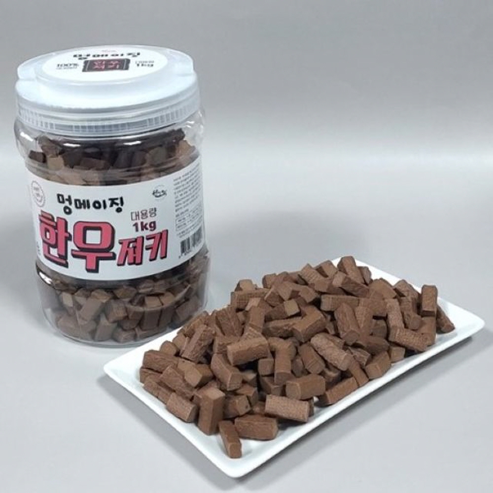 국내산 통간식 한우 1kg 12개 1박스 강아지 간식 건강 반려동물 파우치 캔