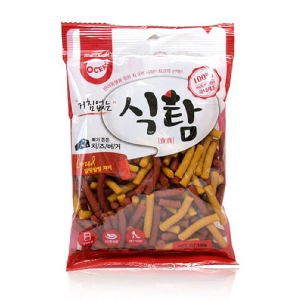 식탐 치즈버거 100g 반려동물 간식 건강 스틱 생활 트릿 강아지