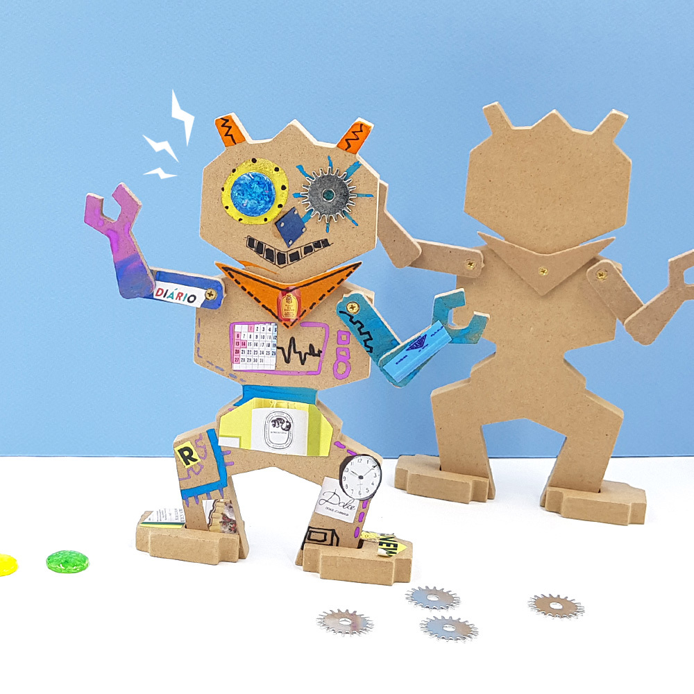[만꾸네159] 나무 로봇 인형 만들기(5인용)  만들기 키트 유치원 어린이집 미술놀이 diy 수업재료