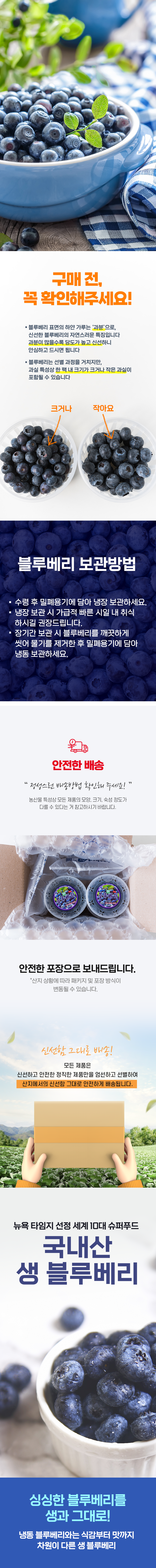 식감부터 맛까지 다른 국내산 생블루베리 100g
