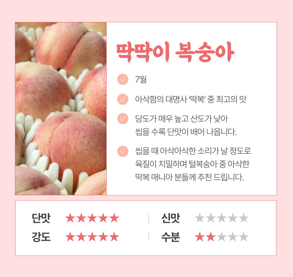 [당도상회] 국내산 달달한 딱딱이복숭아