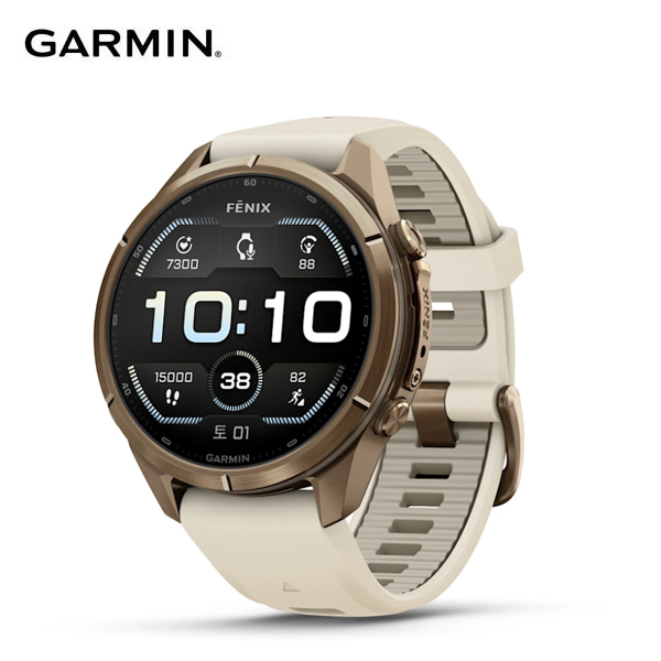 가민 GPS 아웃도어 스마트워치 피닉스 9 Pro 43mm 어텀골드 티타늄 크림