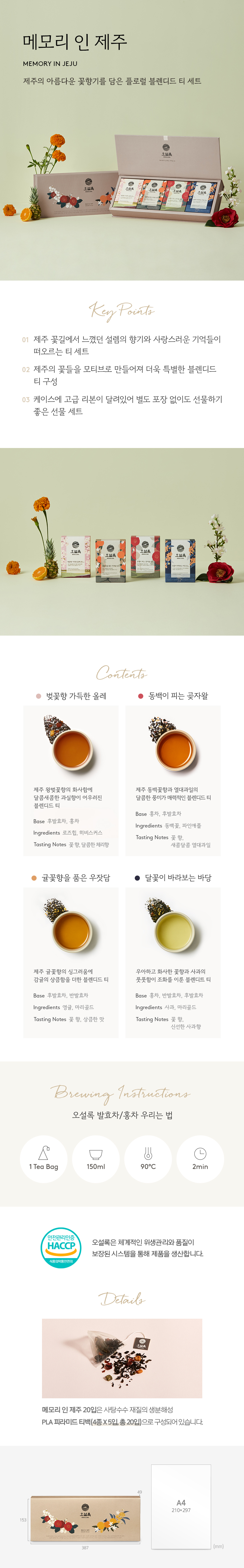韓國食品-[OSULLOC] Memory In Jeju Tea 4 Types Set (20pcs)