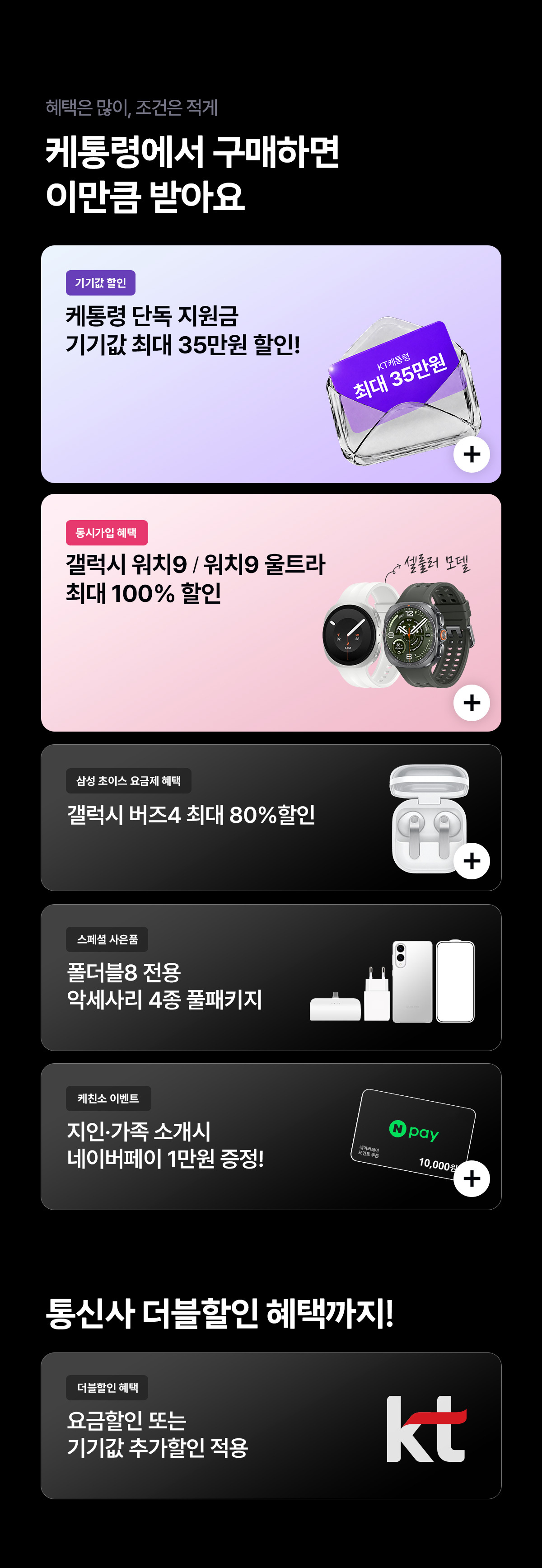 케통령에서 구매하면 이만큼 받아요 - 단독 지원금·워치9·버즈4·악세사리·네이버페이·통신사 더블할인