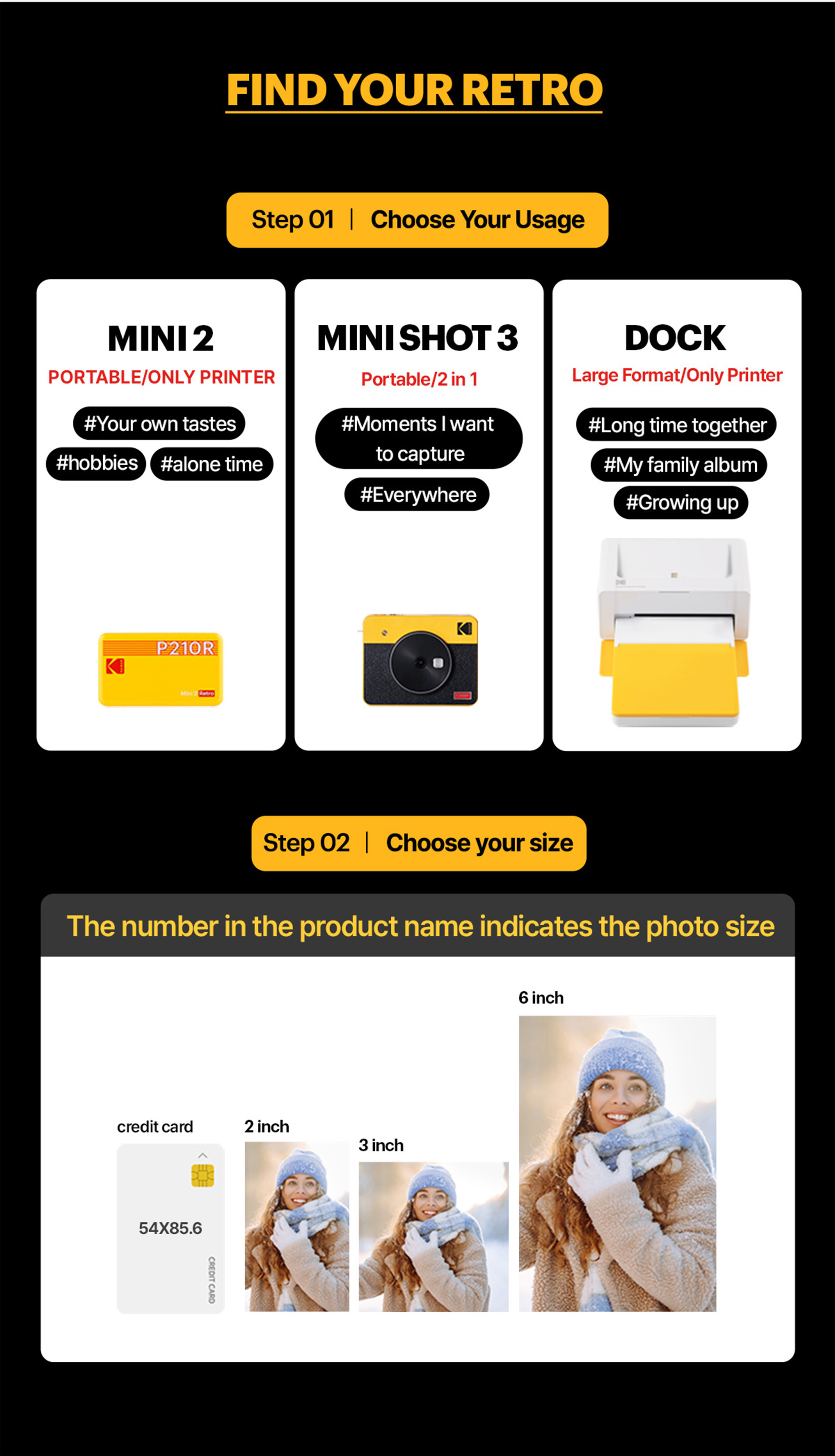 Buy KODAK Mini Shot 3 Retro 4PASS 2-in-1 Instant Digital Camera and Photo  Printer (3x3 inches) + 68 Sheets Gift Bundle, White (NOT Zink) Online at  Lowest Price Ever in India