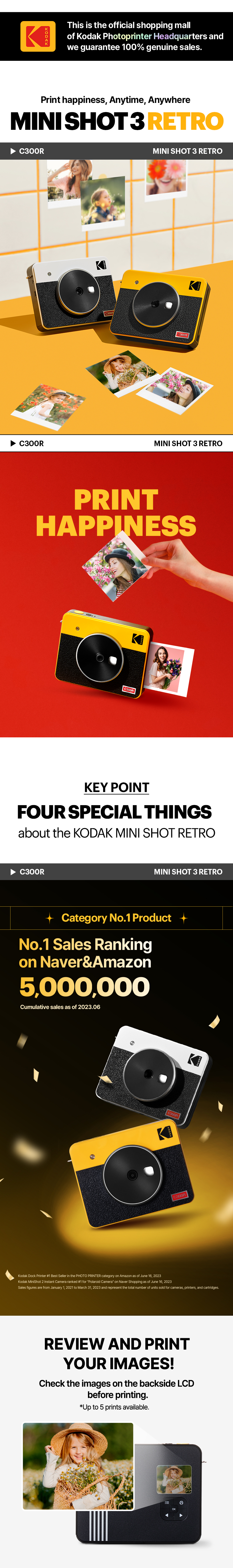 Kodak Mini Shot 3 Retro | Best Instant 3x3” Bluetooth Camera