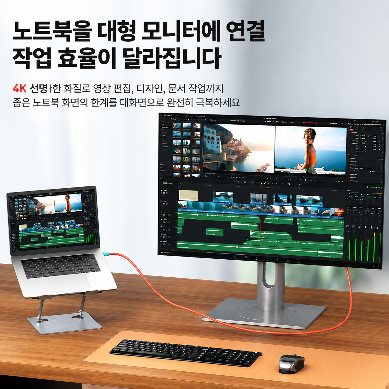 닌텐도스위치2 미니독호환 C타입 HDMI케이블 4K 60Hz 지원 PD100W 상세 이미지 9