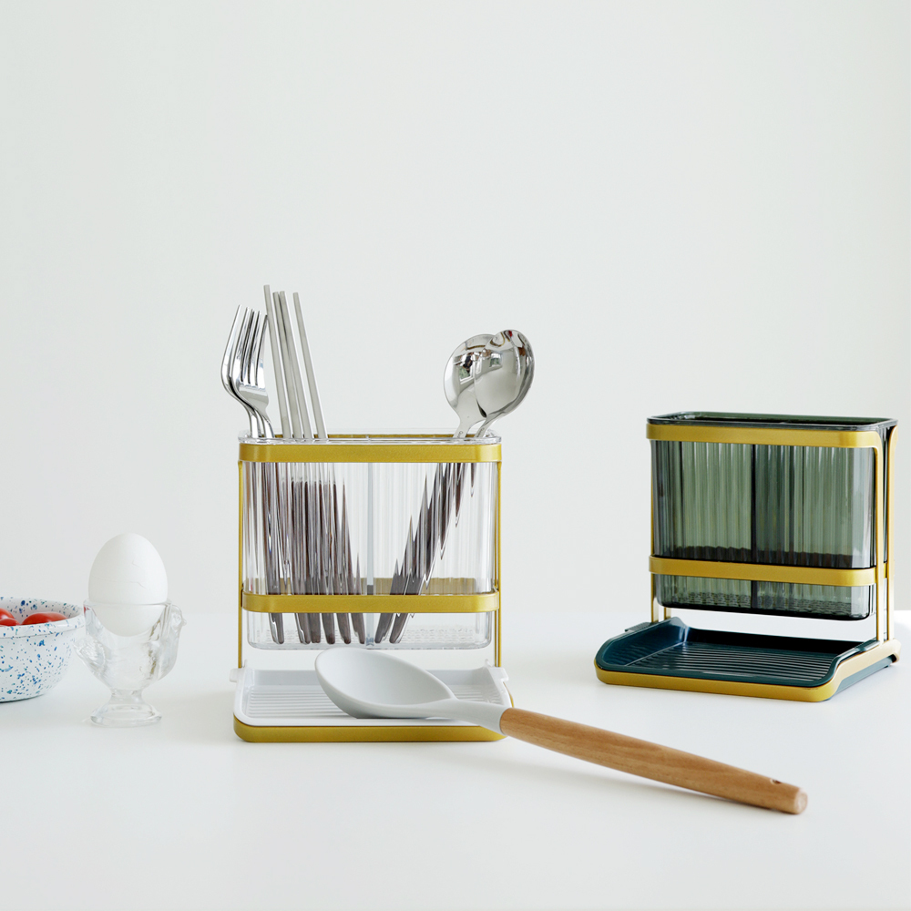 [벨리벤] 심플라인 수저홀더 (화이트/그린)