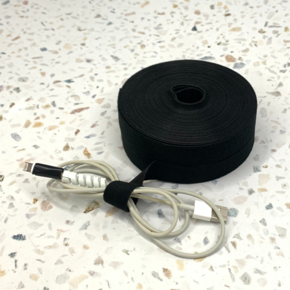 케이블 선정리 찍찍이타이 블랙 10m