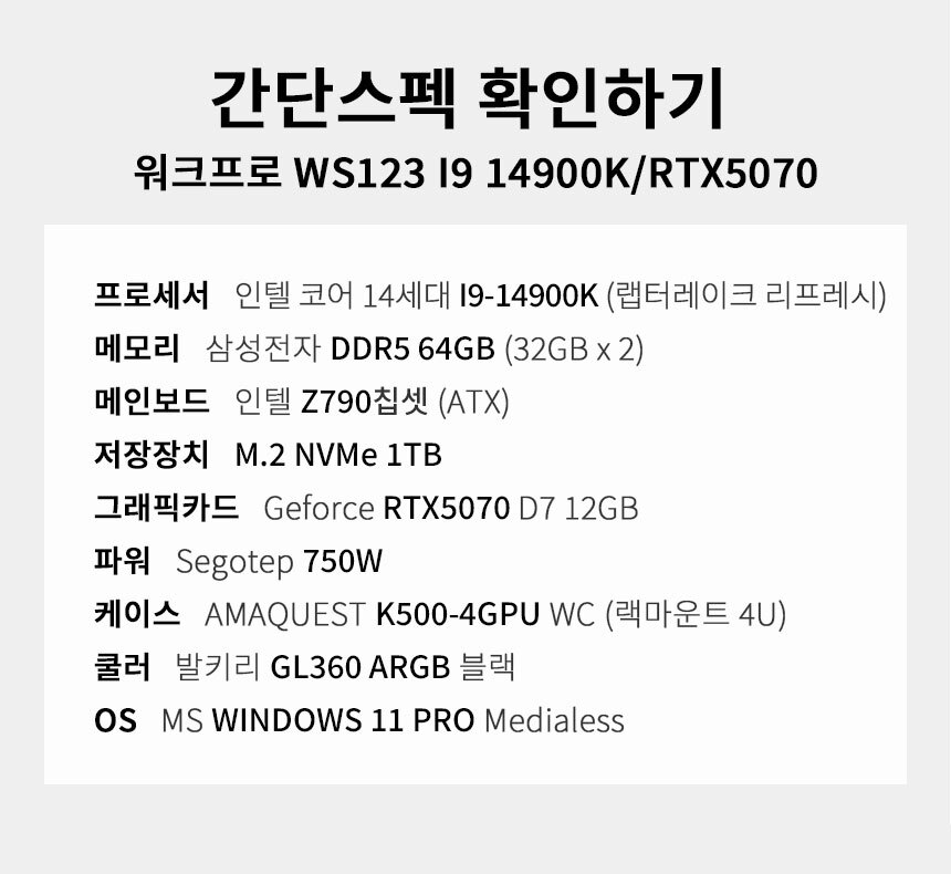 스펙 간편보기 워크프로 ws123
