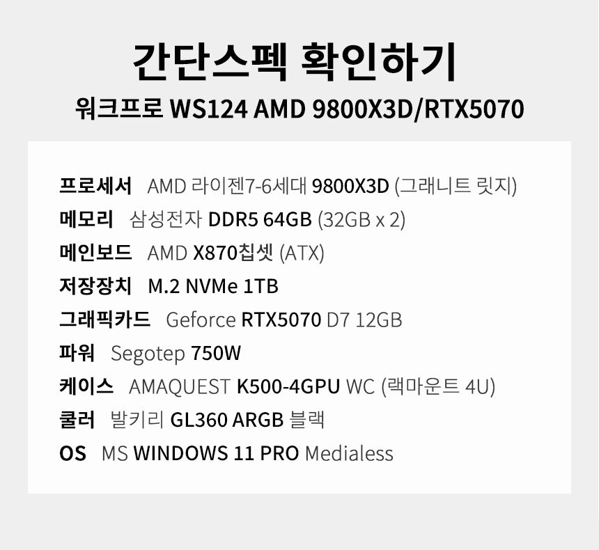 스펙 간편보기 워크프로 ws124