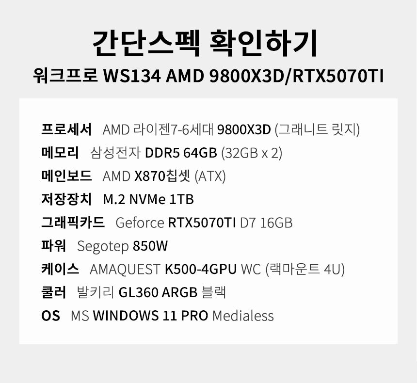스펙 간편보기 워크프로 ws134
