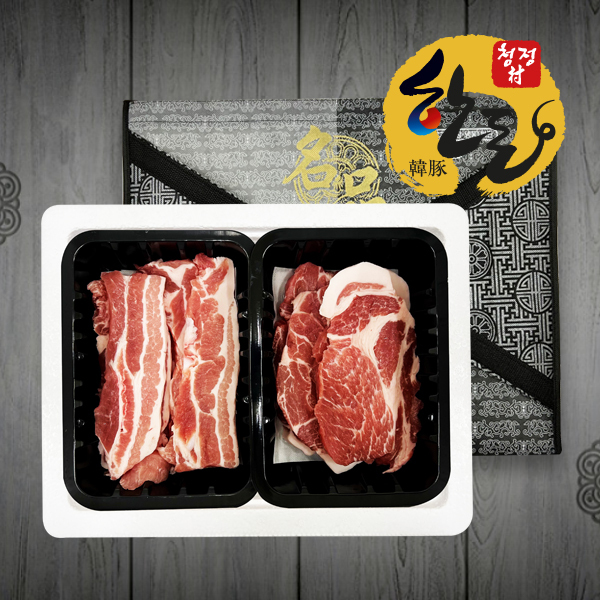 [청정촌] 1등급 한돈 선물세트1호 삼겹살400g+생목살400g (800g)