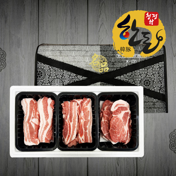 [청정촌] 1등급 한돈 선물세트2호 삼겹살400g×2팩+생목살400g (1.2Kg)