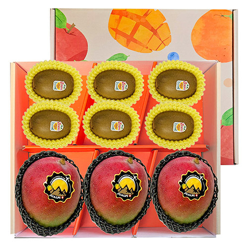 [후르츠팜] 애플망고3입+골드키위6입 선물세트 2kg내외