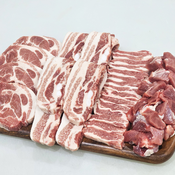 [안동본가] 1+등급 한돈 모듬한판 1.2Kg / 삼겹+목살+가브리+뒷고기 (구이용)