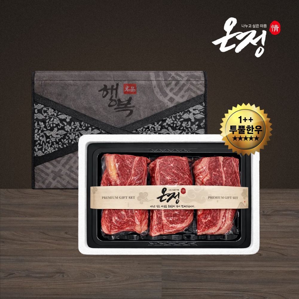[온정:情] 빛고을 1++투뿔 한우 구이 선물세트 / 등심200g×2팩+채끝200g (600g)