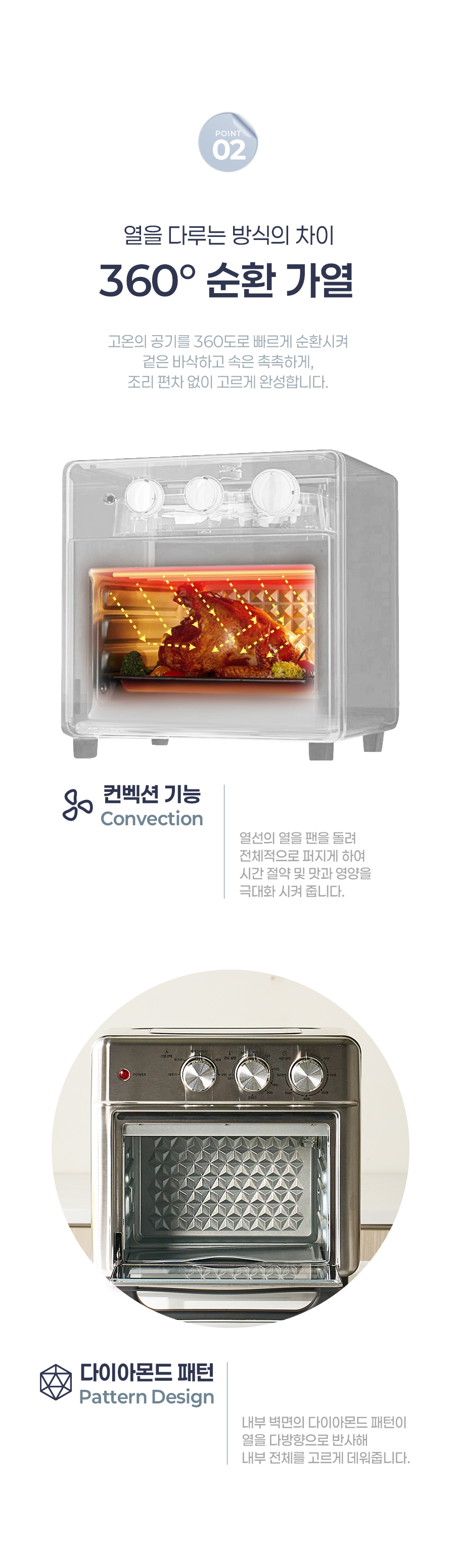 에피카 오븐형 에어프라이어 스테인리스 내부 구조 상세