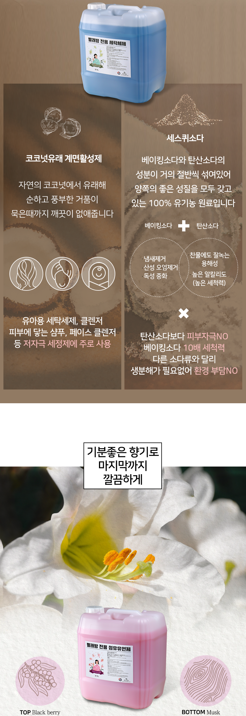 셀프 빨래방 전용 대용량 세탁세제 섬유유연제 2+1