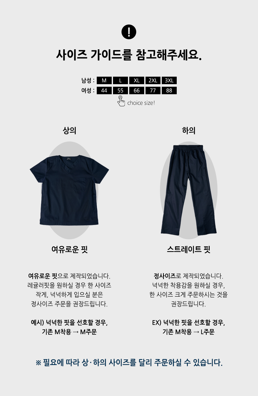 기본 사이즈 가이드