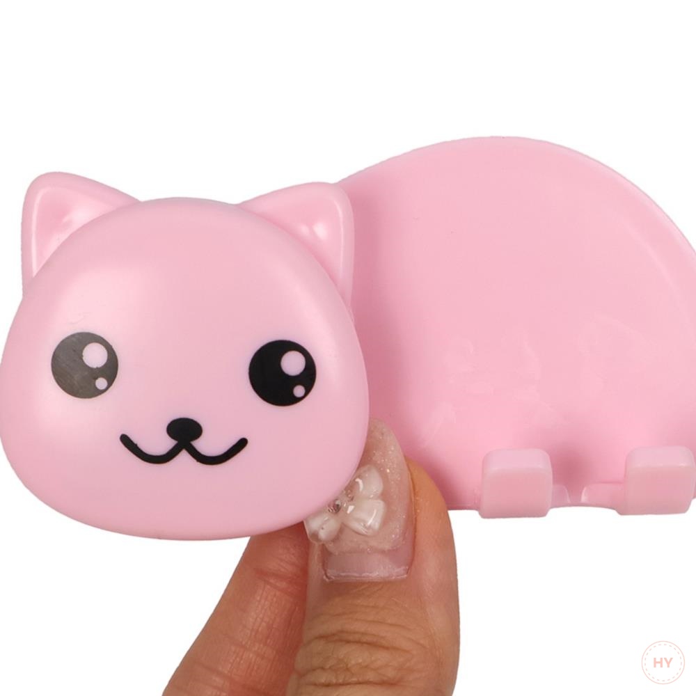 고양이 얼굴 칫솔치약 벽부착 홀더