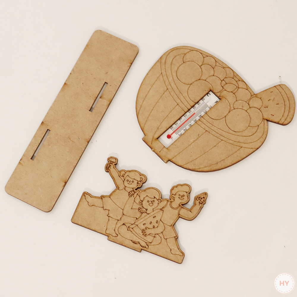 우드공예 MDF DIY 작품데코판 온도계 [여름수박]
