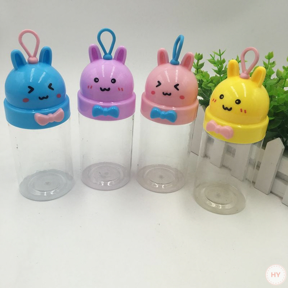 PVC용기 [윙크 원기둥형 토끼] 250ml [색상혼합]