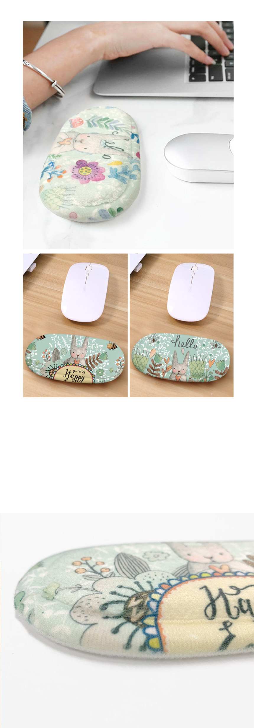 큐티래빗 포근한 마우스 손목쿠션 상세 이미지 2