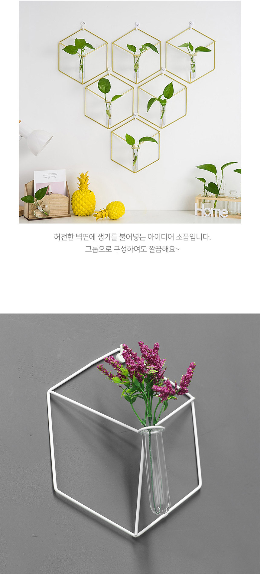 철제 와이어 트릭 벽걸이 화병 상세 이미지 5