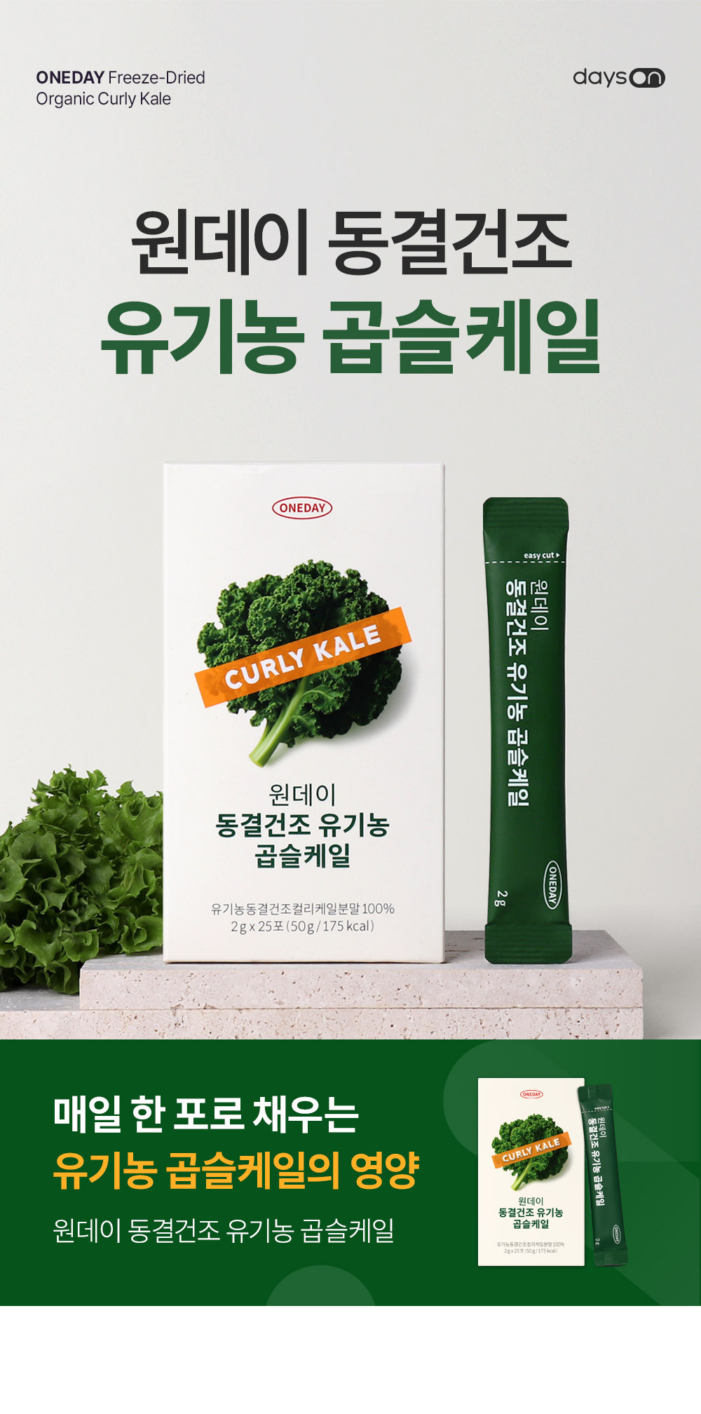 [데이즈온]유기농 컬리케일 동결건조 4박스