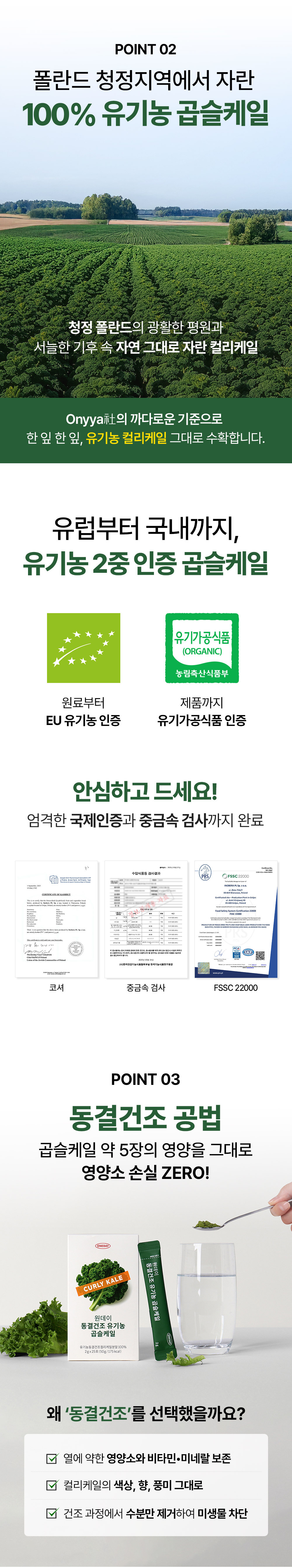 [데이즈온]유기농 컬리케일 동결건조 4박스