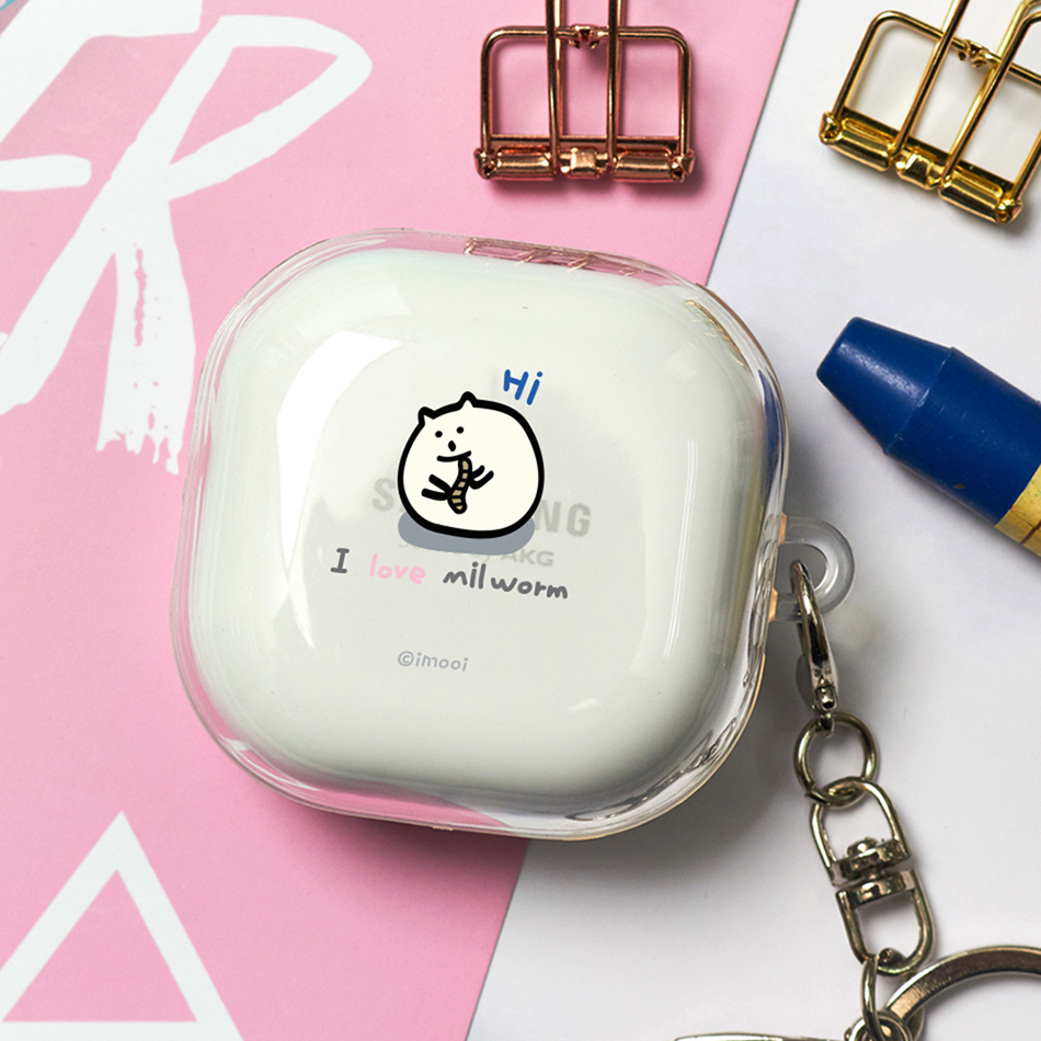 삼성 갤럭시 버즈라이브 버즈프로 버즈2 투명케이스 햄찌(키링포함)투명젤리 투명실리콘/햄스터 집사