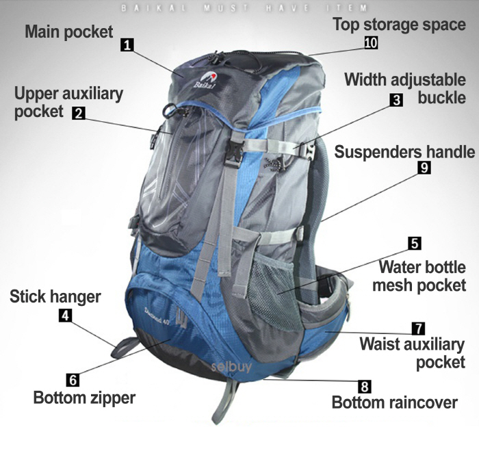 Internal Frame DIAMOND 40L Backpacking Backpacks Rucksack Hiking ...