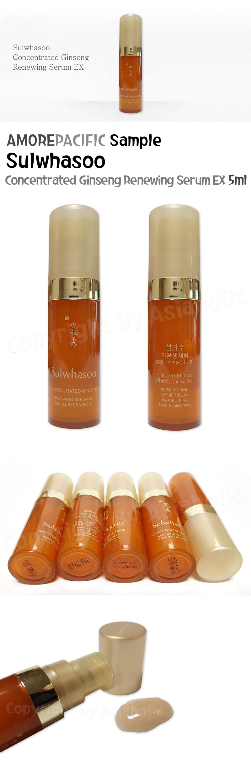 Sulwhasoo Concentrated Ginseng Renewing Serum EX 5ml x 3pcs (15ml) Newest Version