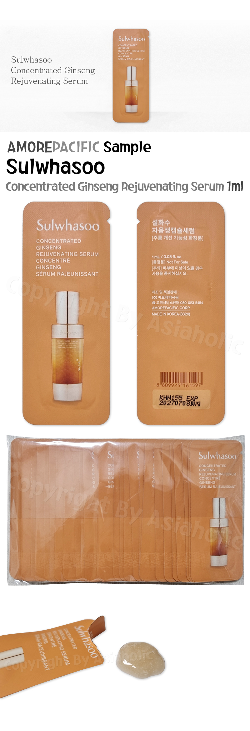 Sulwhasoo Concentrated Ginseng Rejuvenating Serum 1ml x 40pcs (40ml) Newest Version