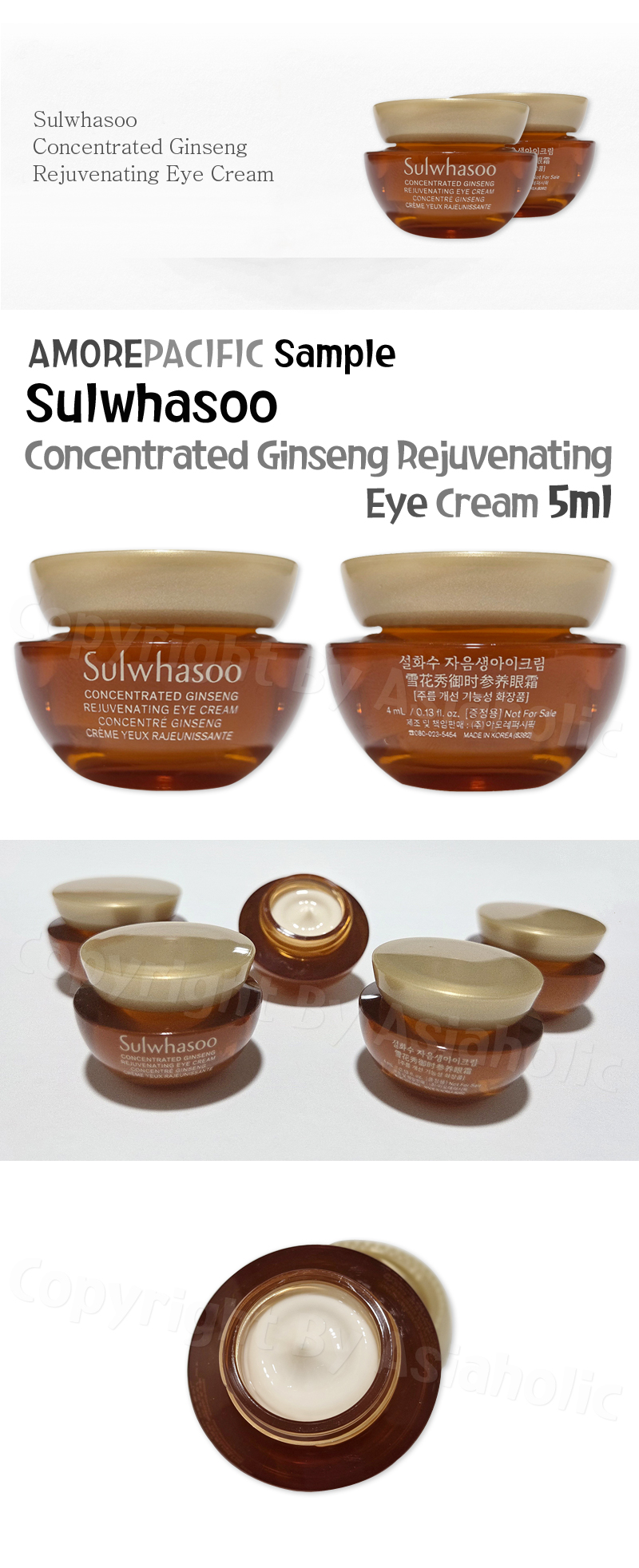 Sulwhasoo Concentrated Ginseng Rejuvenating Eye Cream 4ml (1pcs ~ 20pcs) Sample Newest Version