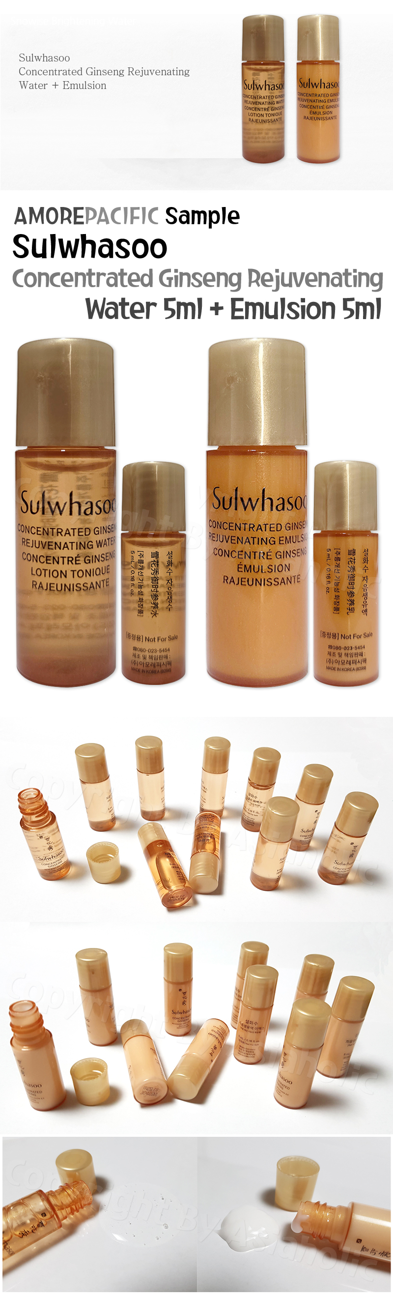 Sulwhasoo Concentrated Ginseng Rejuvenating 5ml Water (14pcs) + Emulsion (14pcs) Total 140ml Sample Newest Version