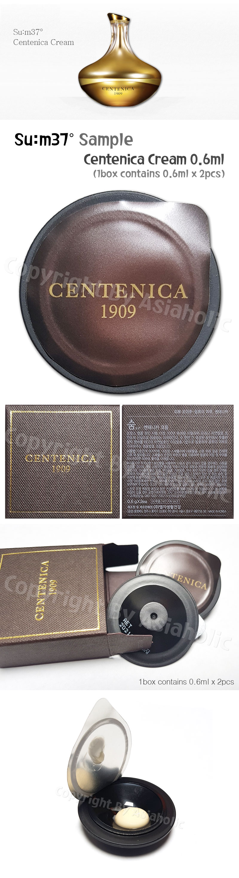 SU:M37 Centenica Cream 0.6ml x 6pcs (3Box) Premium Sample Sum37 Newest Version
