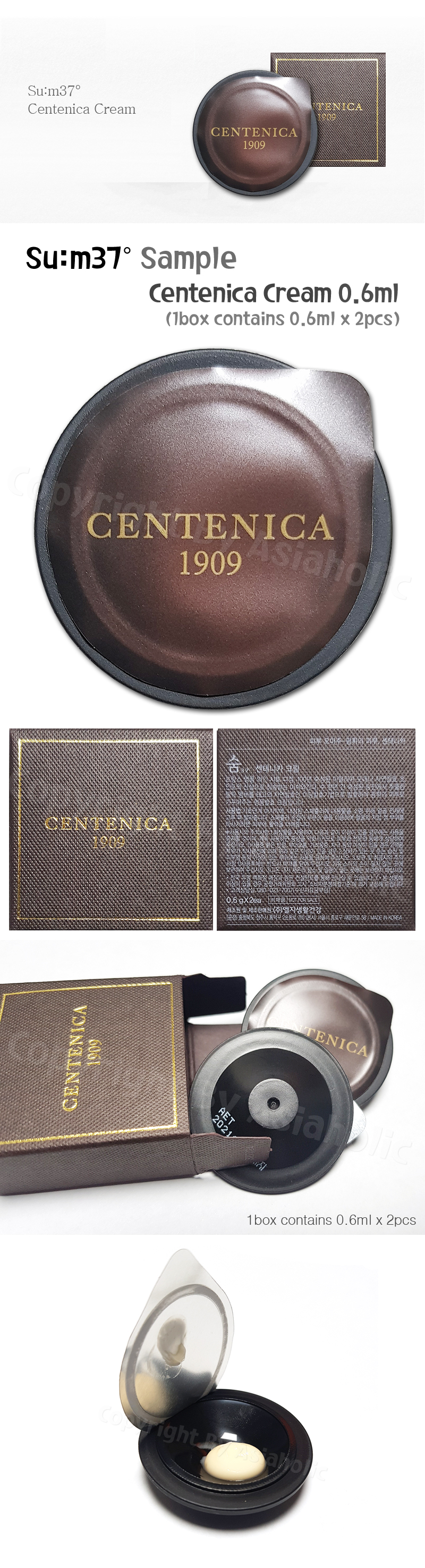 SU:M37 Centenica Cream 0.6ml x 6pcs (3Box) Premium Sample Sum37 Newest Version