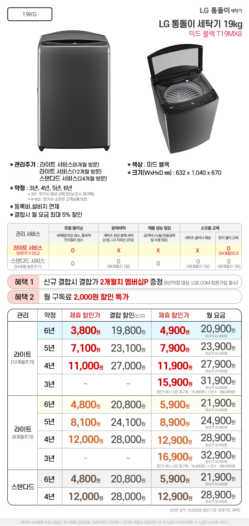 통돌이 세탁기 19kg