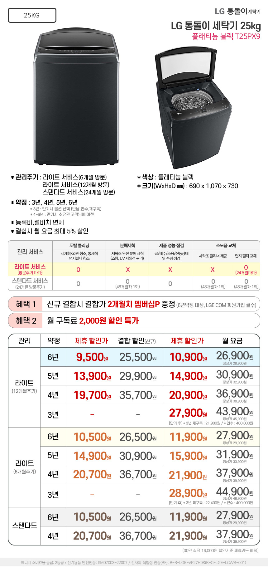 통돌이 세탁기 25kg