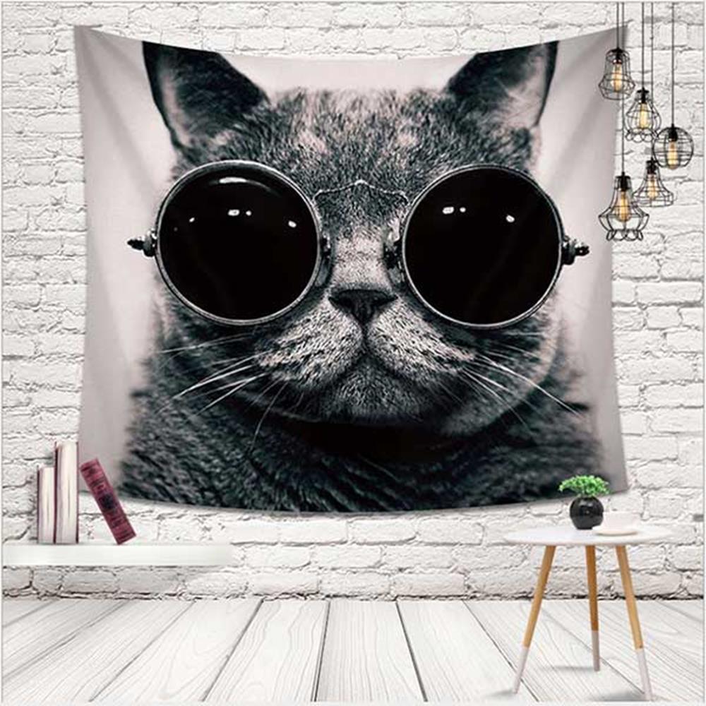 [wm] 멋쟁이 고양이 벽장식 가림막 패브릭 포스터 거실